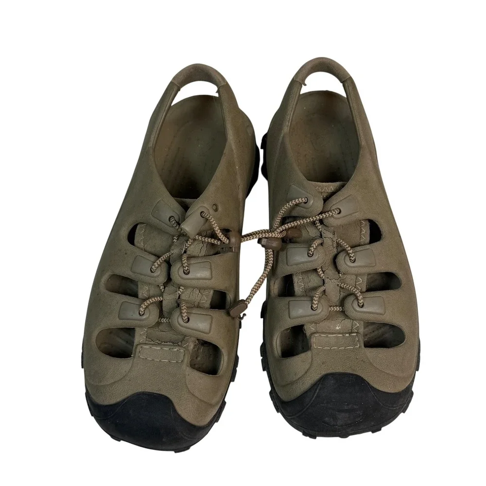 Crocs Swiftwater All Terrain Fisherman Sandals Mens 8 Womens 10 Khaki Tan Black